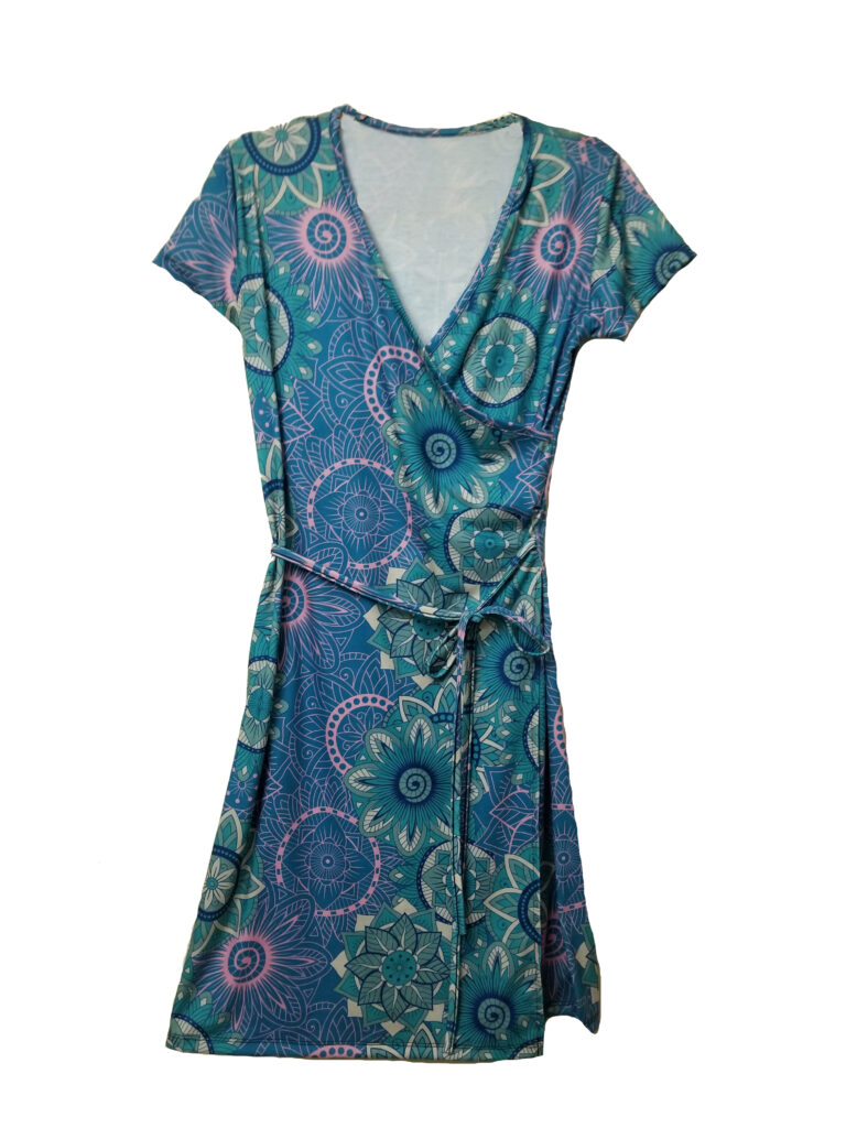 Blue Wrap Around Dress $25.00
