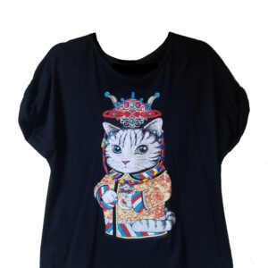 Beaded Empress Cat Tee - Black