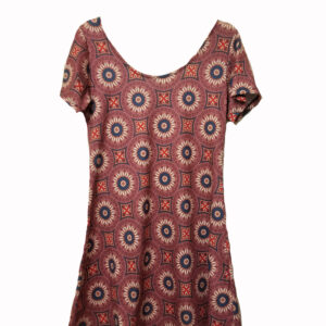 Cap Sleeve Geometric Sun Dress