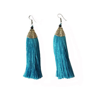 Blue Fringy Earrings