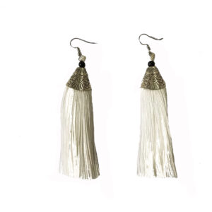 White Fringy Earrings
