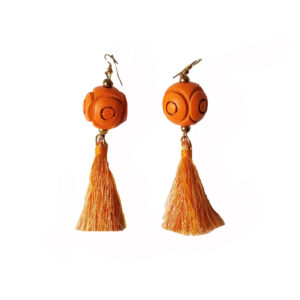 Orange Fringy Earrings