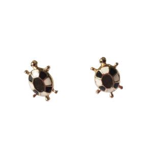 Black & White Turtle Earrings