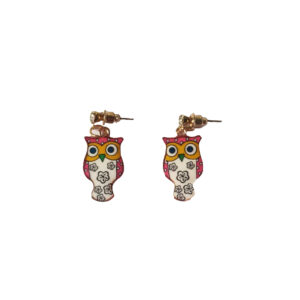 Flower Owl Earrings