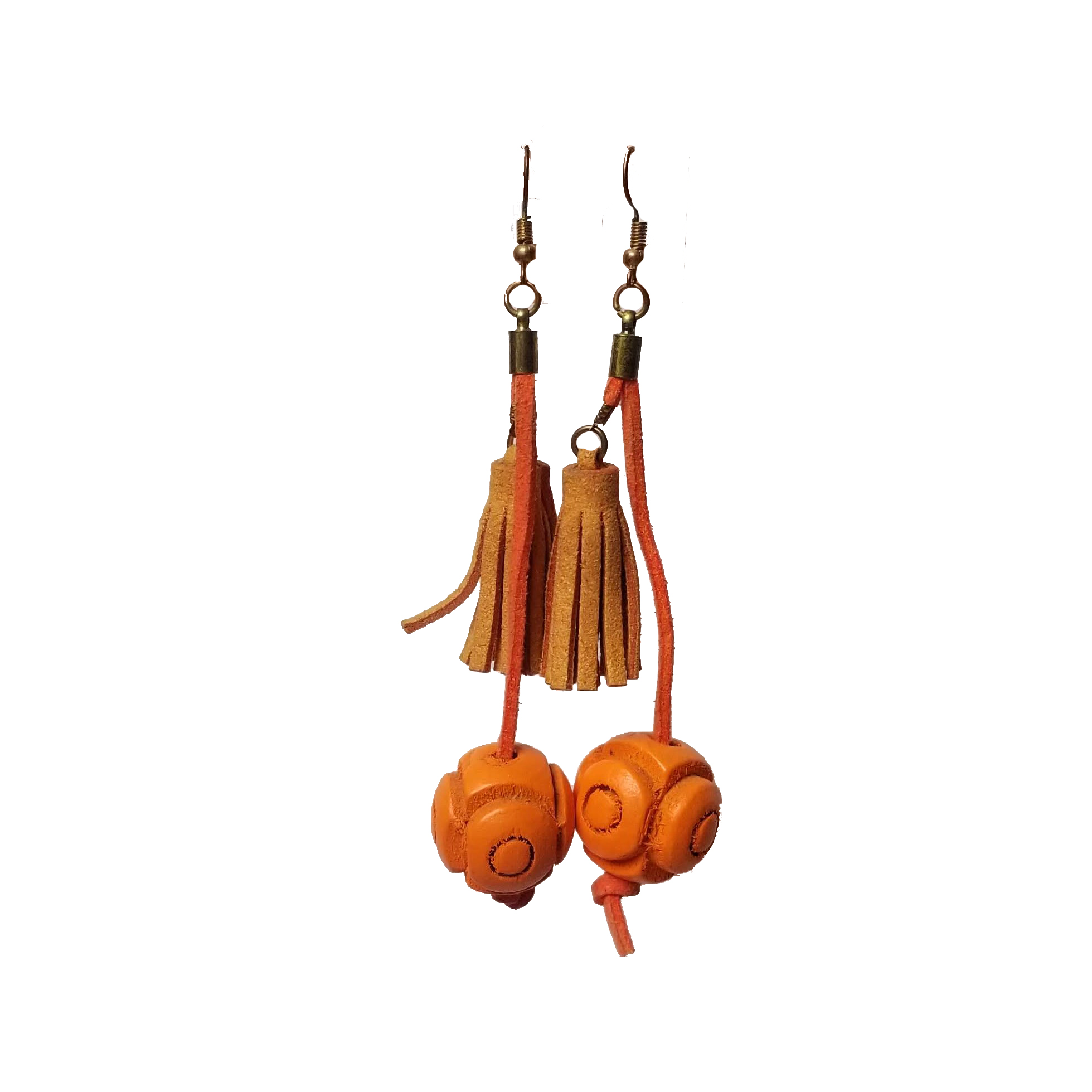 Orange Ball Earrings $10.00