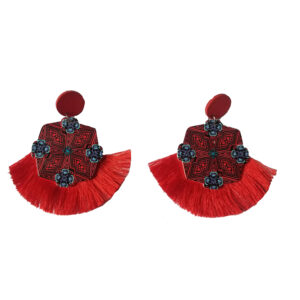 Red Fan Earrings