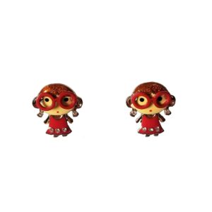 Super Girl in Red Earrings