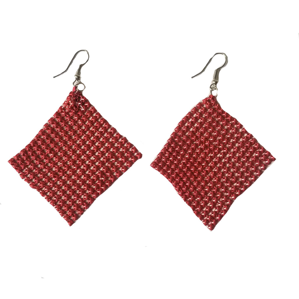 Red Wavy Earrings $10.00