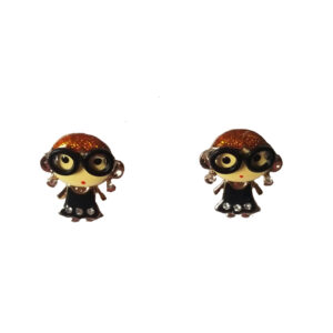 Super Girl in Black Earrings