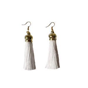 White Gold Fringy Earrings
