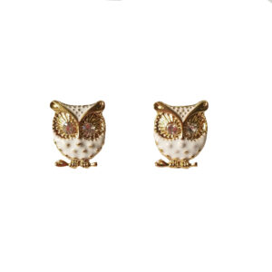 White Owl Earrings